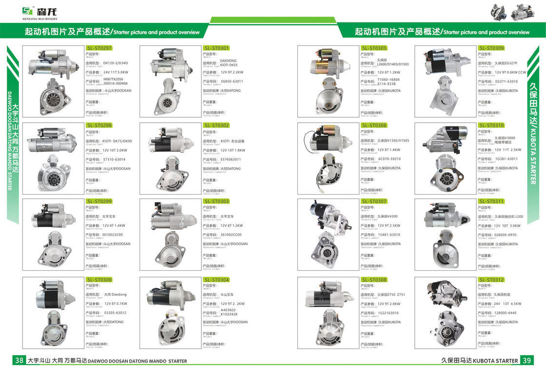 Kubota excavator starter motor KUBOTA V4300 15481-63010, 70000-65460, 70000-73540,1548163010, 7000065460, 7000073540
